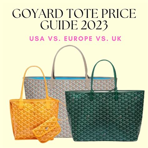 goyard tote price guide